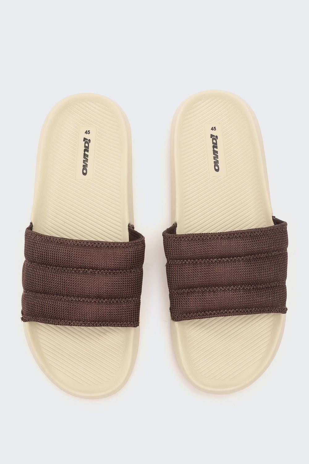 Brown Solid Pool Slides for Men - Image 4