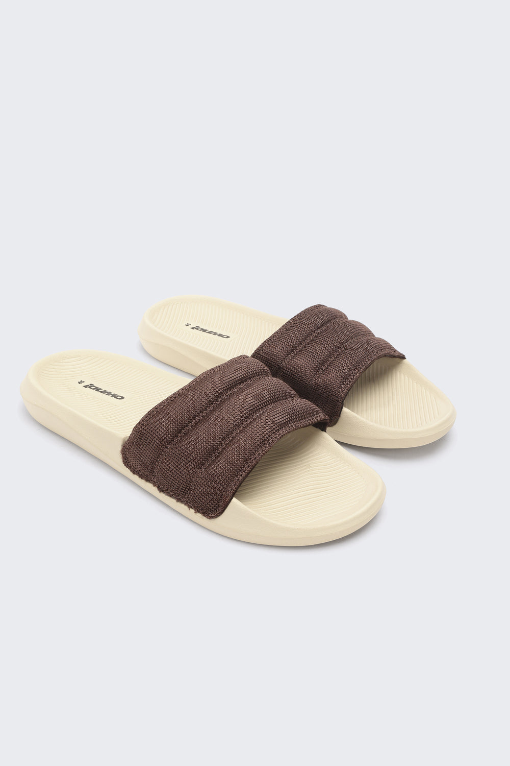 Brown Solid Pool Slides for Men - Image 5