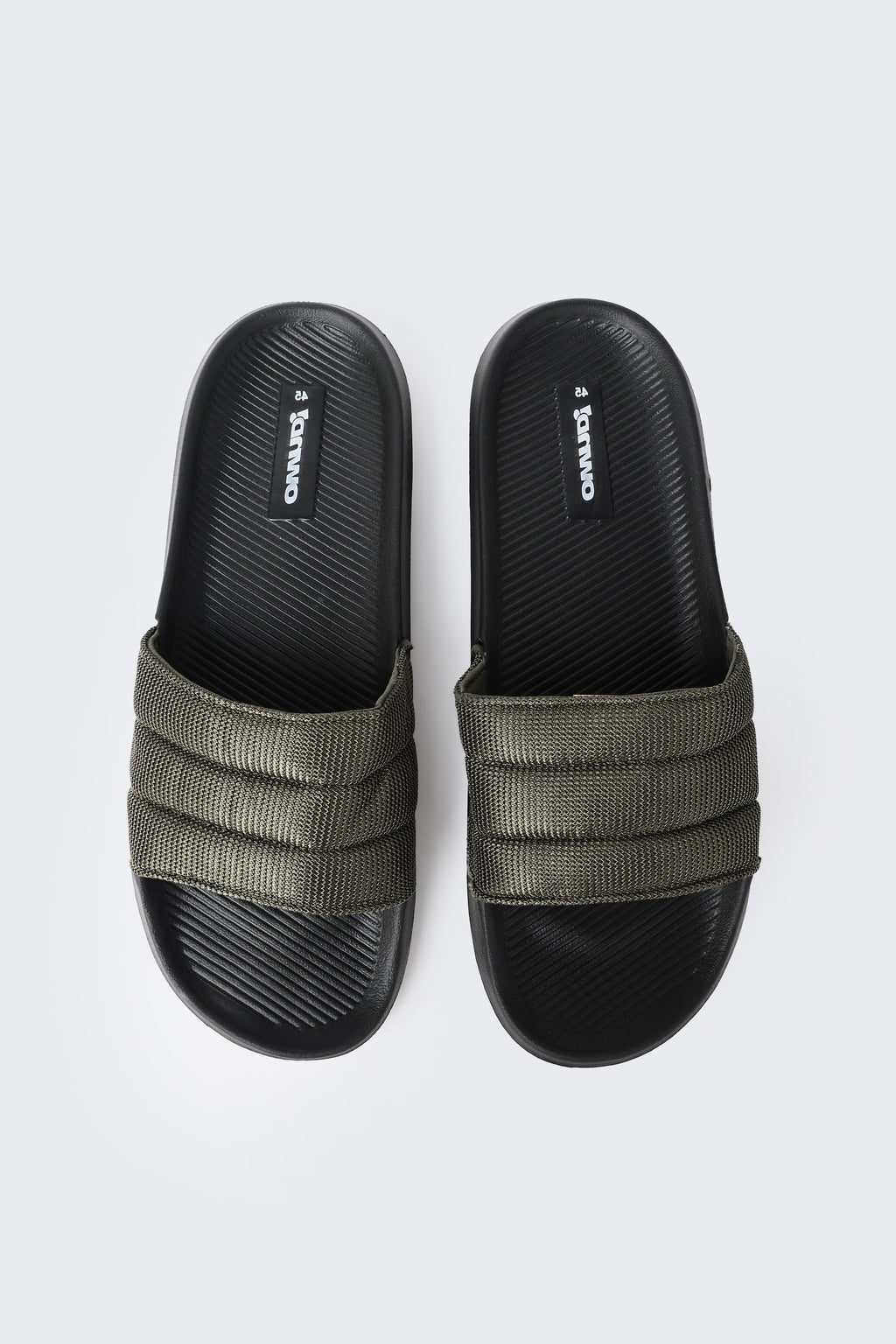 Olive Solid Pool Slides for Men - Image 3