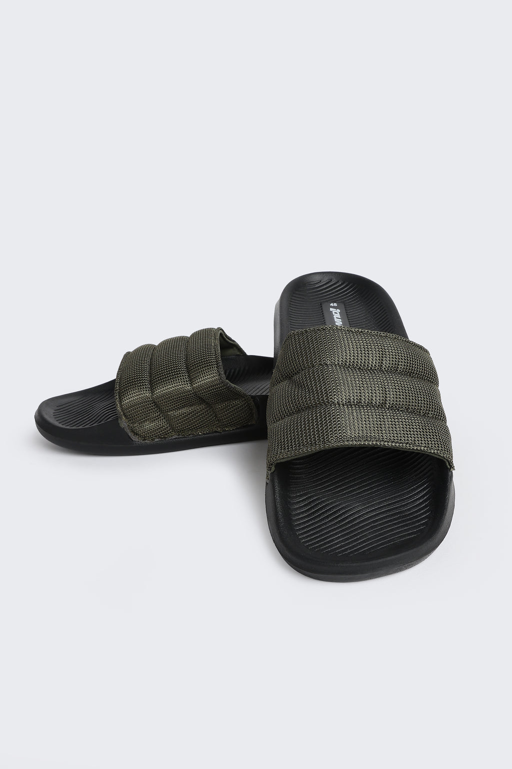 Olive Solid Pool Slides for Men - Image 4