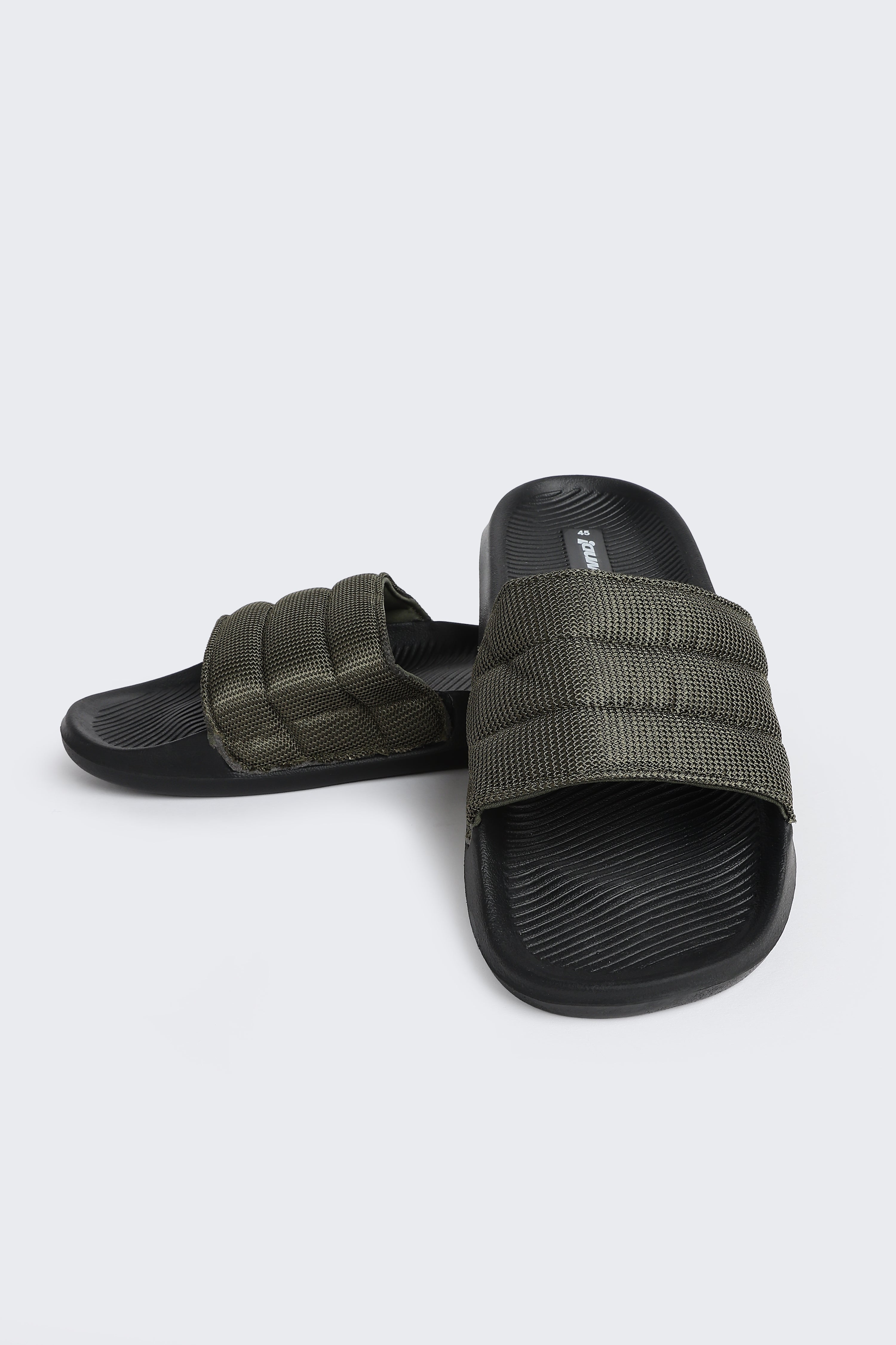 Olive Solid Pool Slides for Men - Image 4