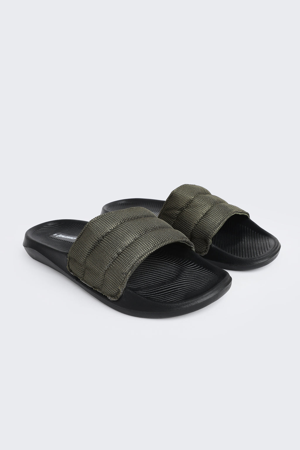 Olive Solid Pool Slides for Men - Image 6