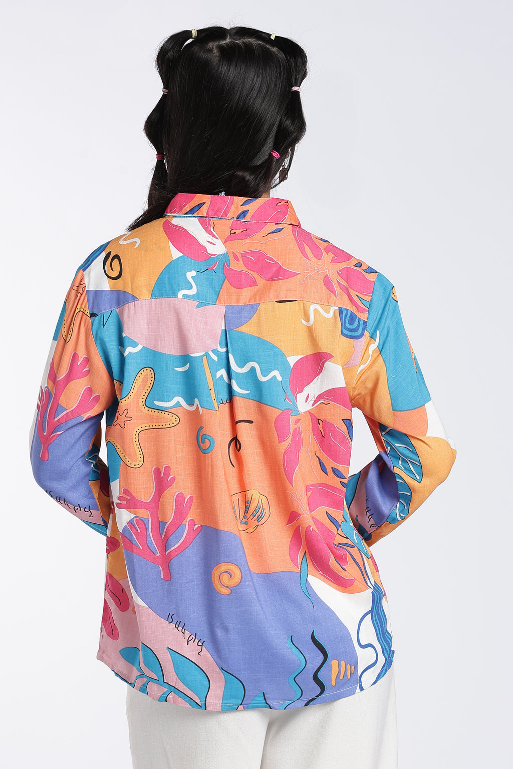 Multi Coloured Abstract Regular Fit Shirt For Women - Image 5