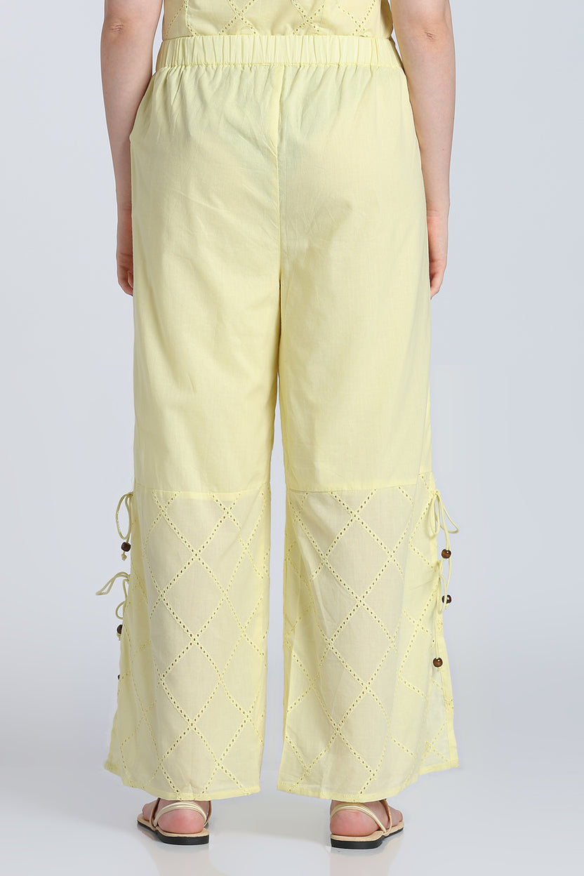 Yellow Wide Leg Fit Ethnic Bottom With 2 Pocket for Women - Image 5