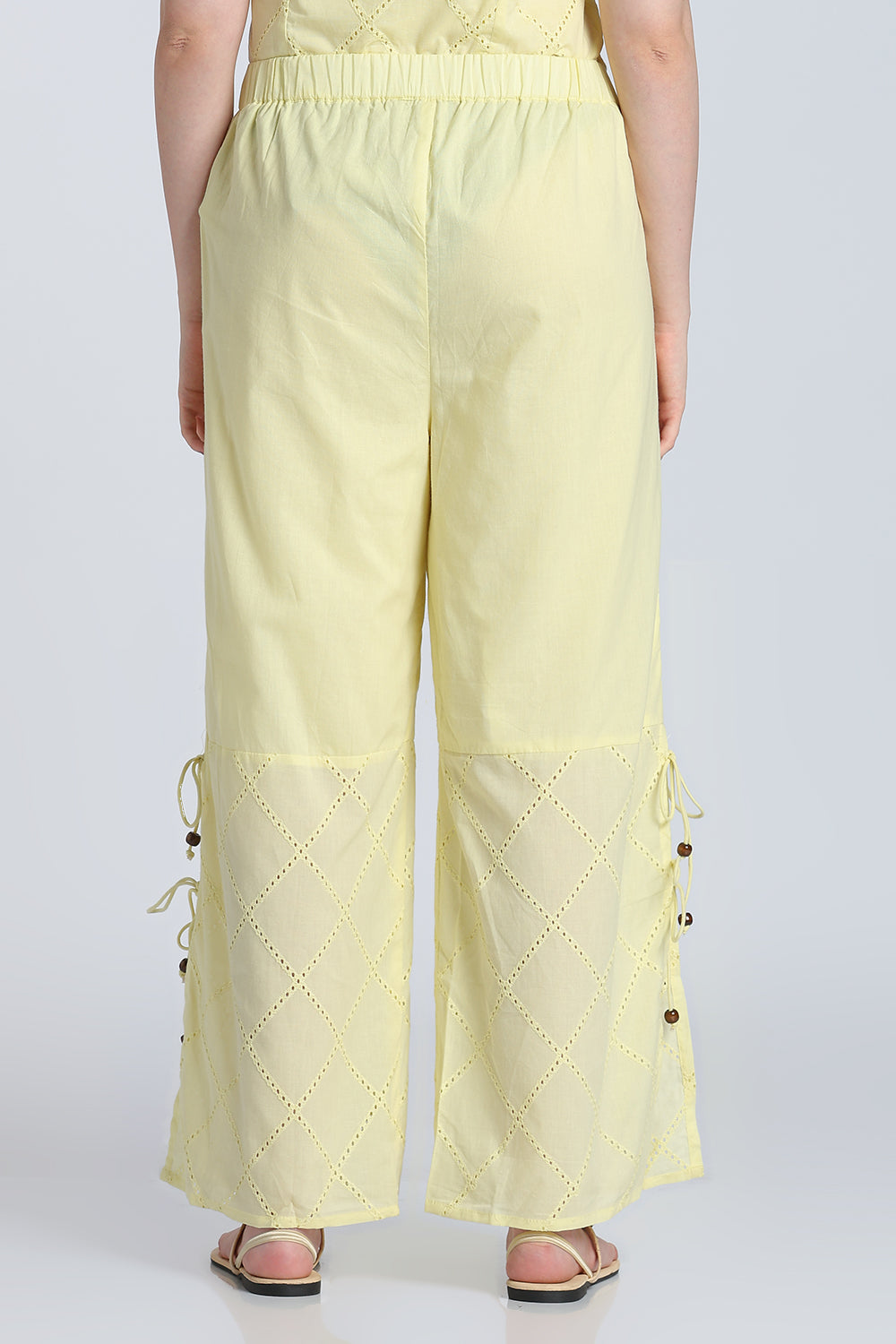 Yellow Wide Leg Fit Ethnic Bottom With 2 Pocket for Women - Image 5