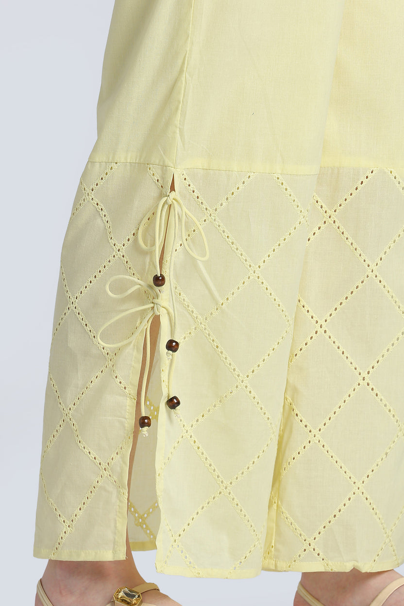 Yellow Wide Leg Fit Ethnic Bottom With 2 Pocket for Women - Image 7