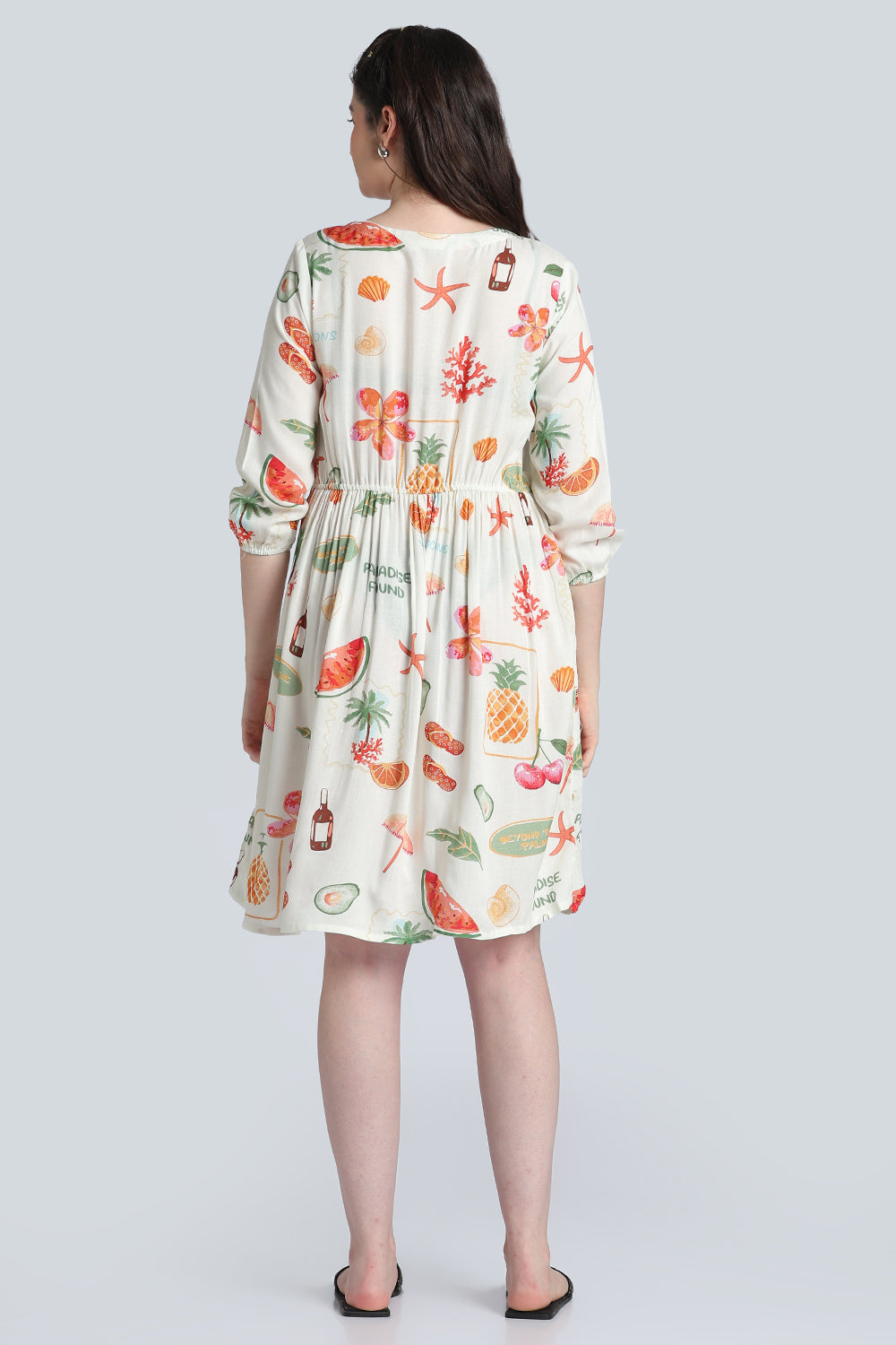 White Breathable Regular Fit Dress for Women - Image 5