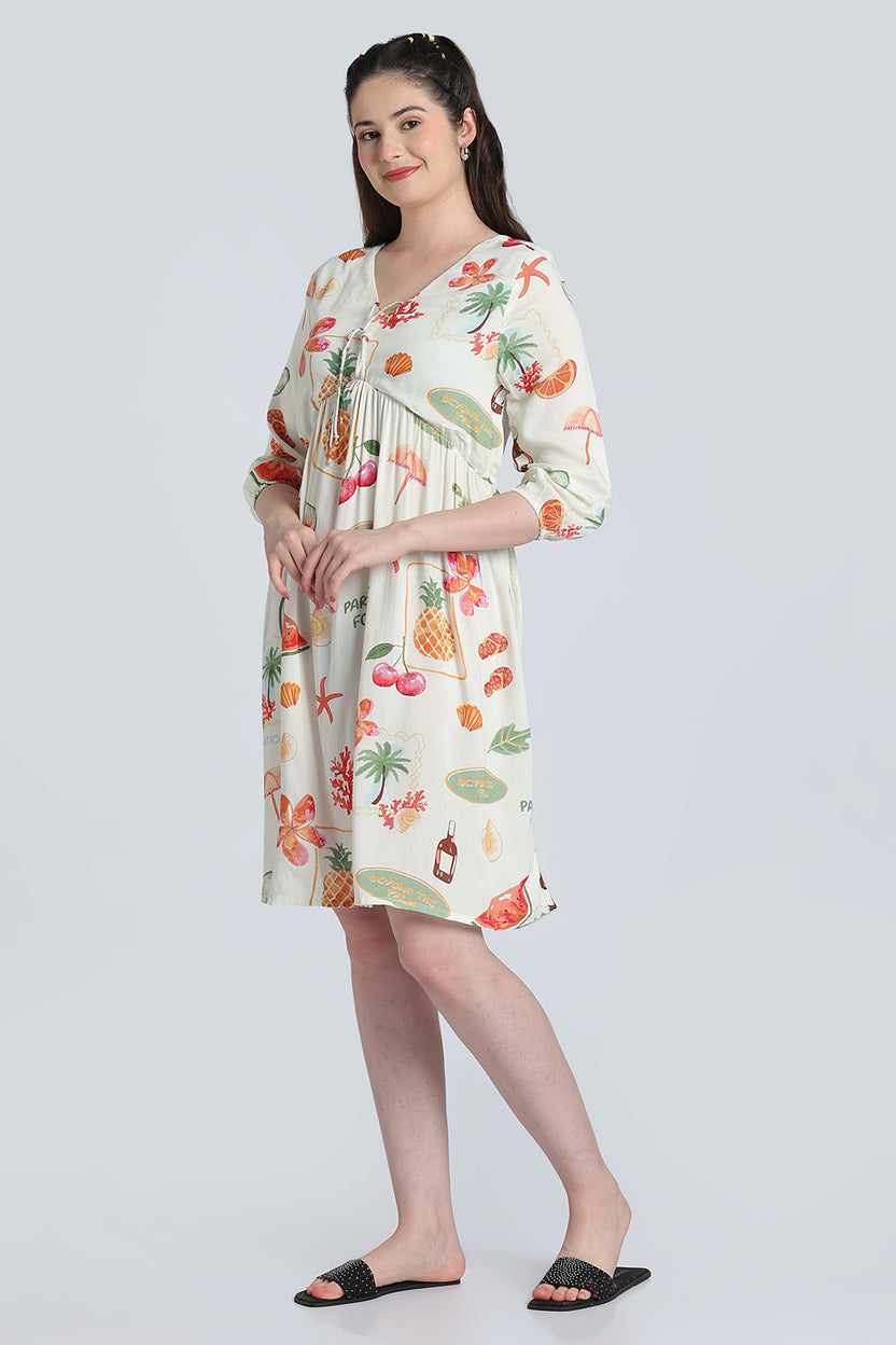 White Breathable Regular Fit Dress for Women - Image 6