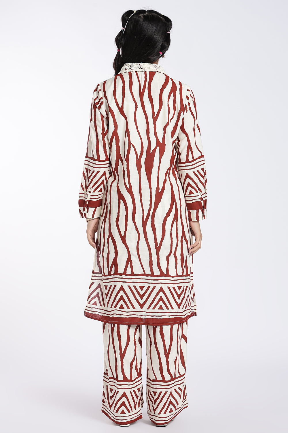 Brown Abstract Printed Co-ord Set for Women - Image 5