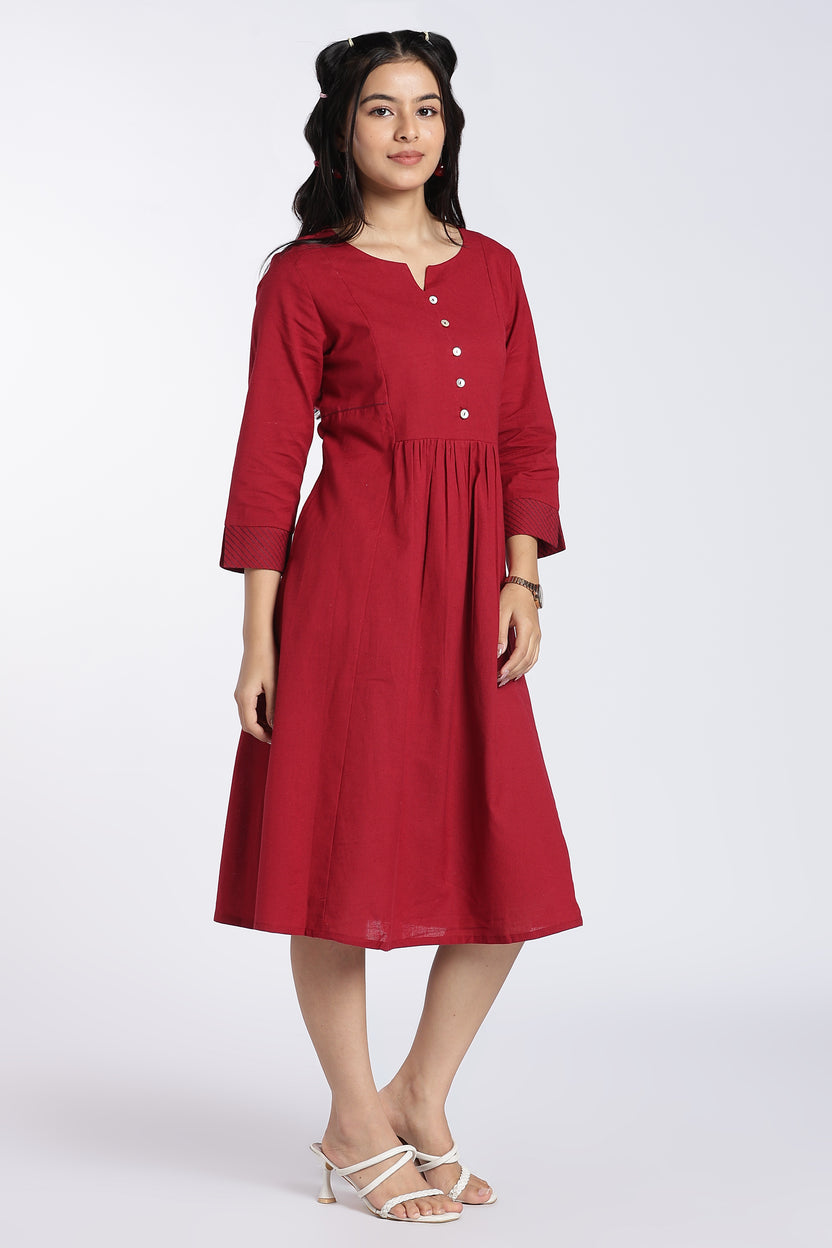 Maroon Essential Wear Regular Fit Kurta for Women - Image 6