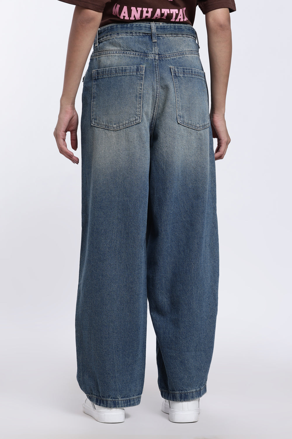 Blue Wide Leg Fit 5 Pocketed Jeans for Women - Image 5