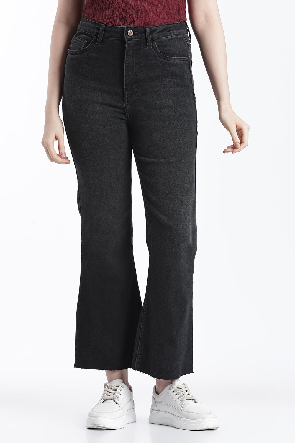 Black Straight Fit Jeans With 5 Pocket For Women - Image 2