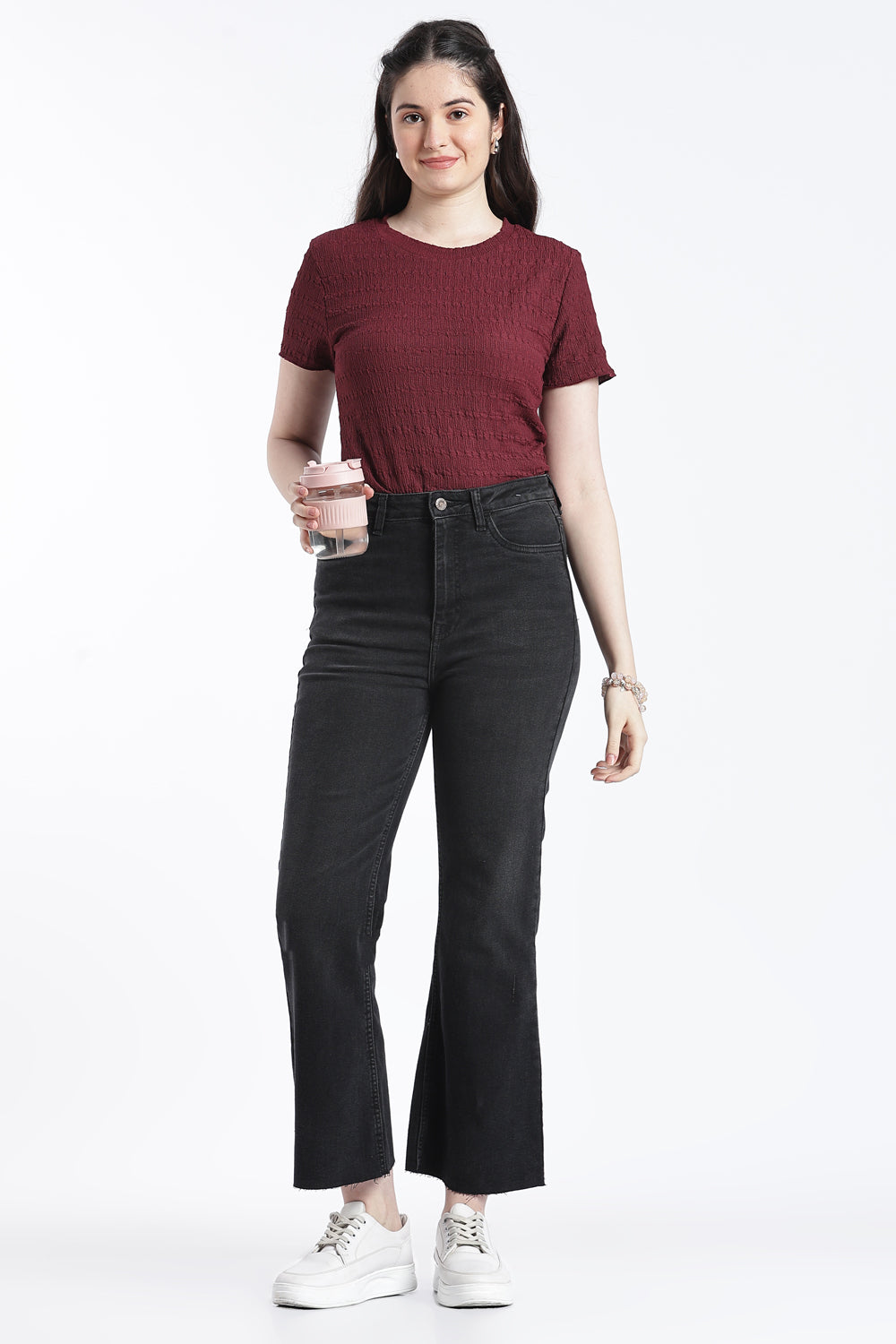 Black Straight Fit Jeans With 5 Pocket For Women - Image 6