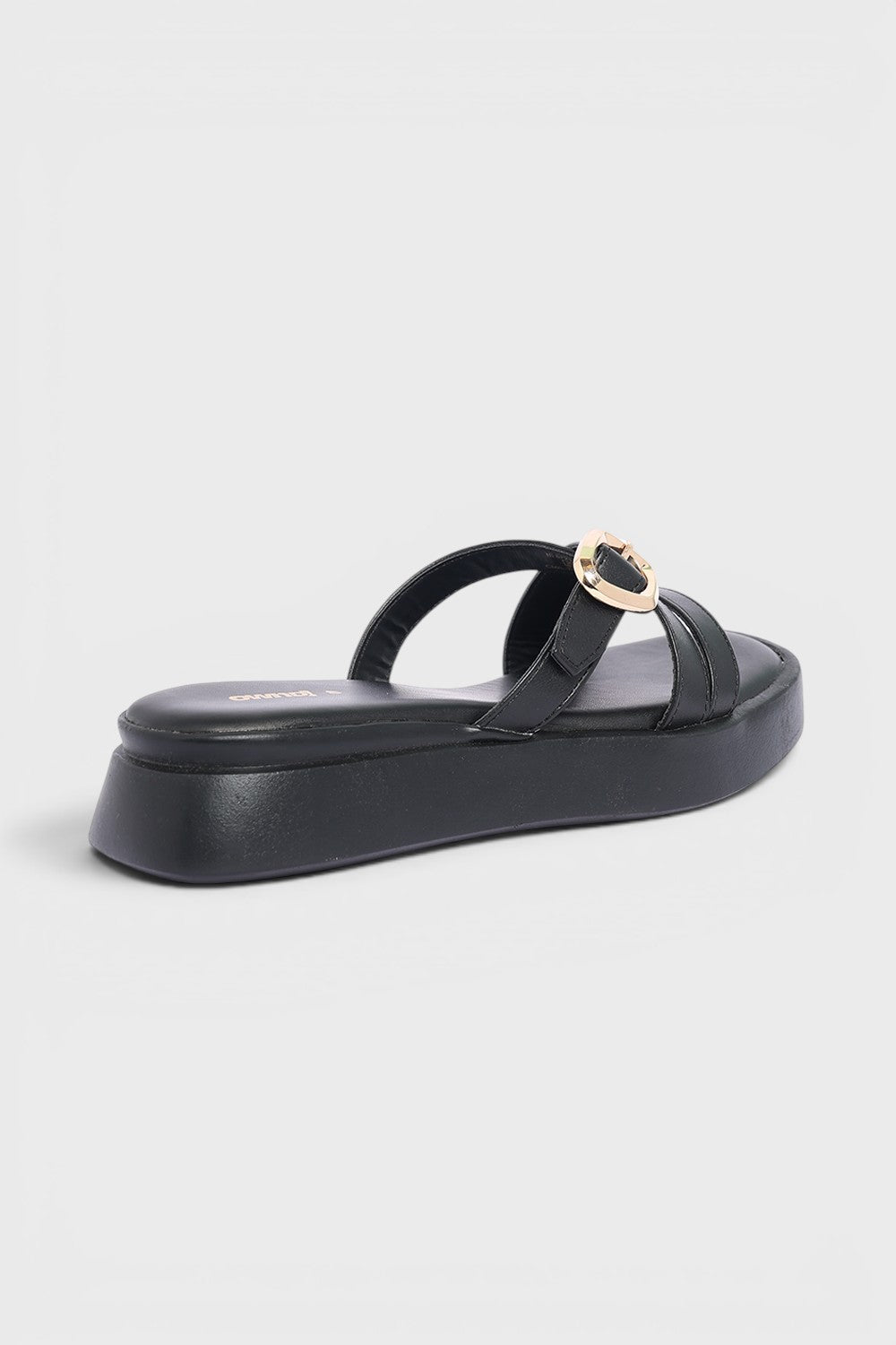 Black Solid Sandal for Women - Image 3