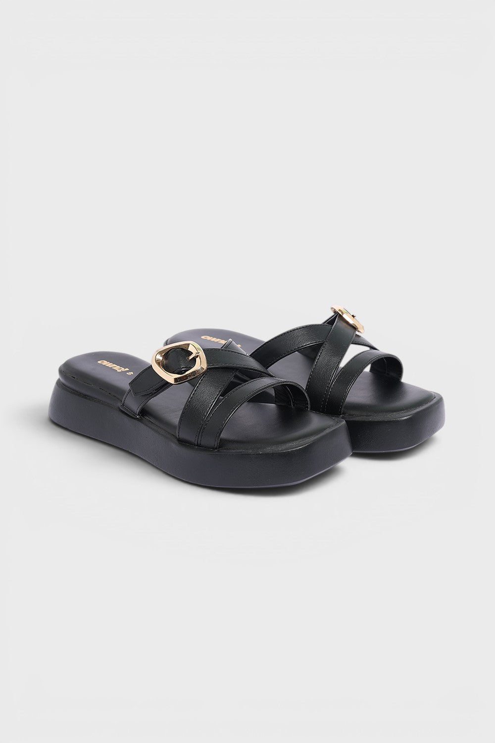 Black Solid Sandal for Women - Image 6