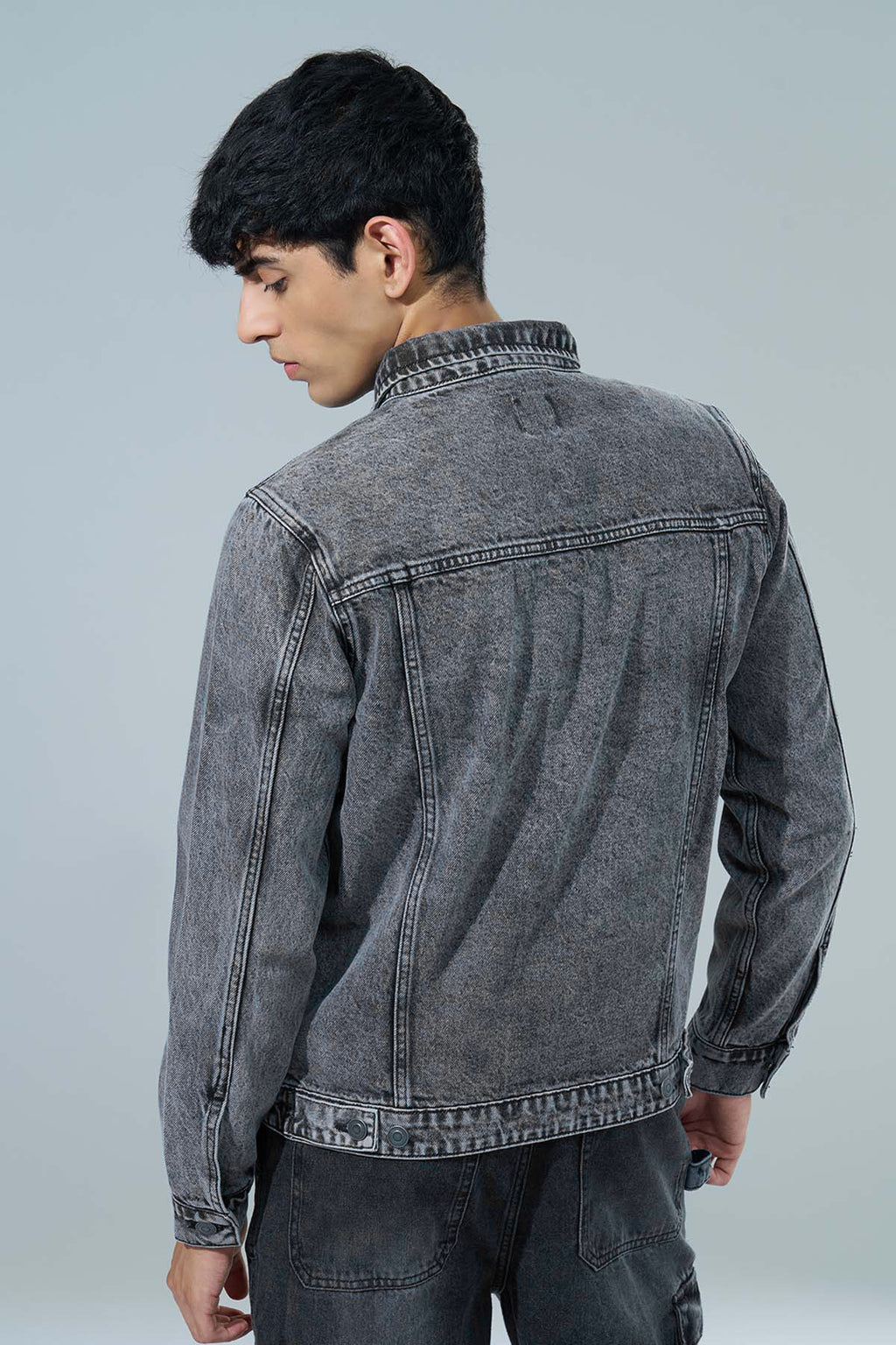 Charcoal Regular Fit Jacket for Men - Image 5