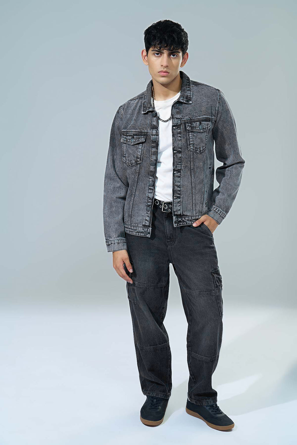 Charcoal Regular Fit Jacket for Men - Image 6
