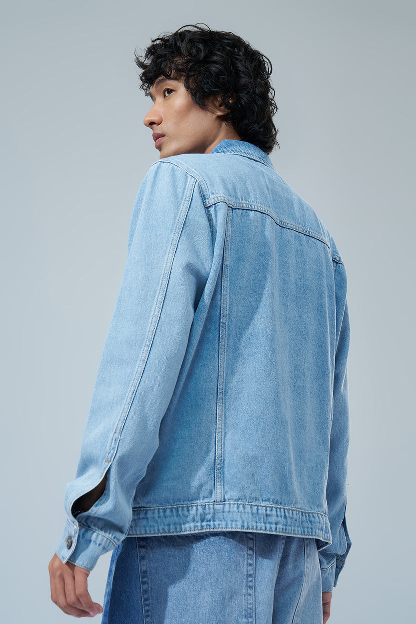 Indigo Denim Regular Fit Jacket for Men - Image 5