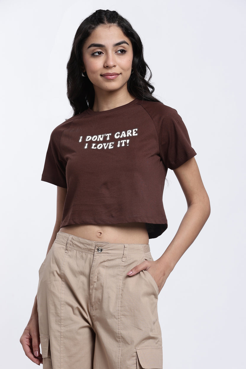 Chocolate Raglan Sleeves Boxy Fit T-Shirt For Women - Image 2