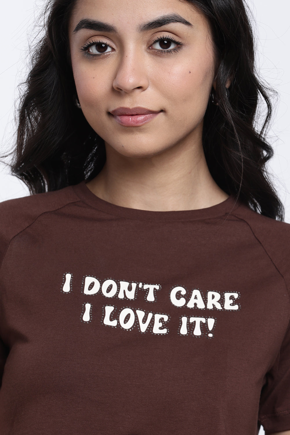 Chocolate Raglan Sleeves Boxy Fit T-Shirt For Women - Image 7