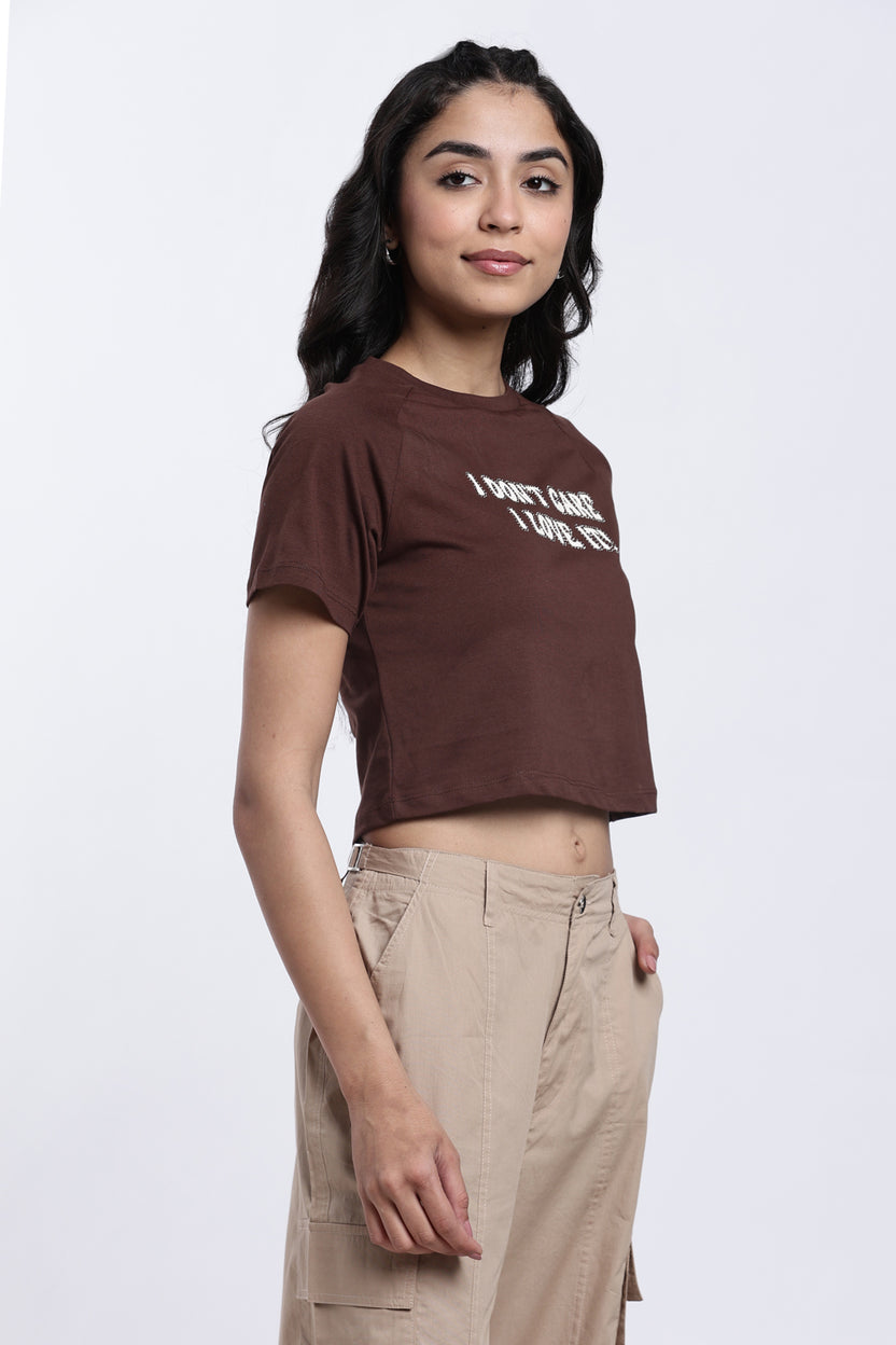 Chocolate Raglan Sleeves Boxy Fit T-Shirt For Women - Image 4