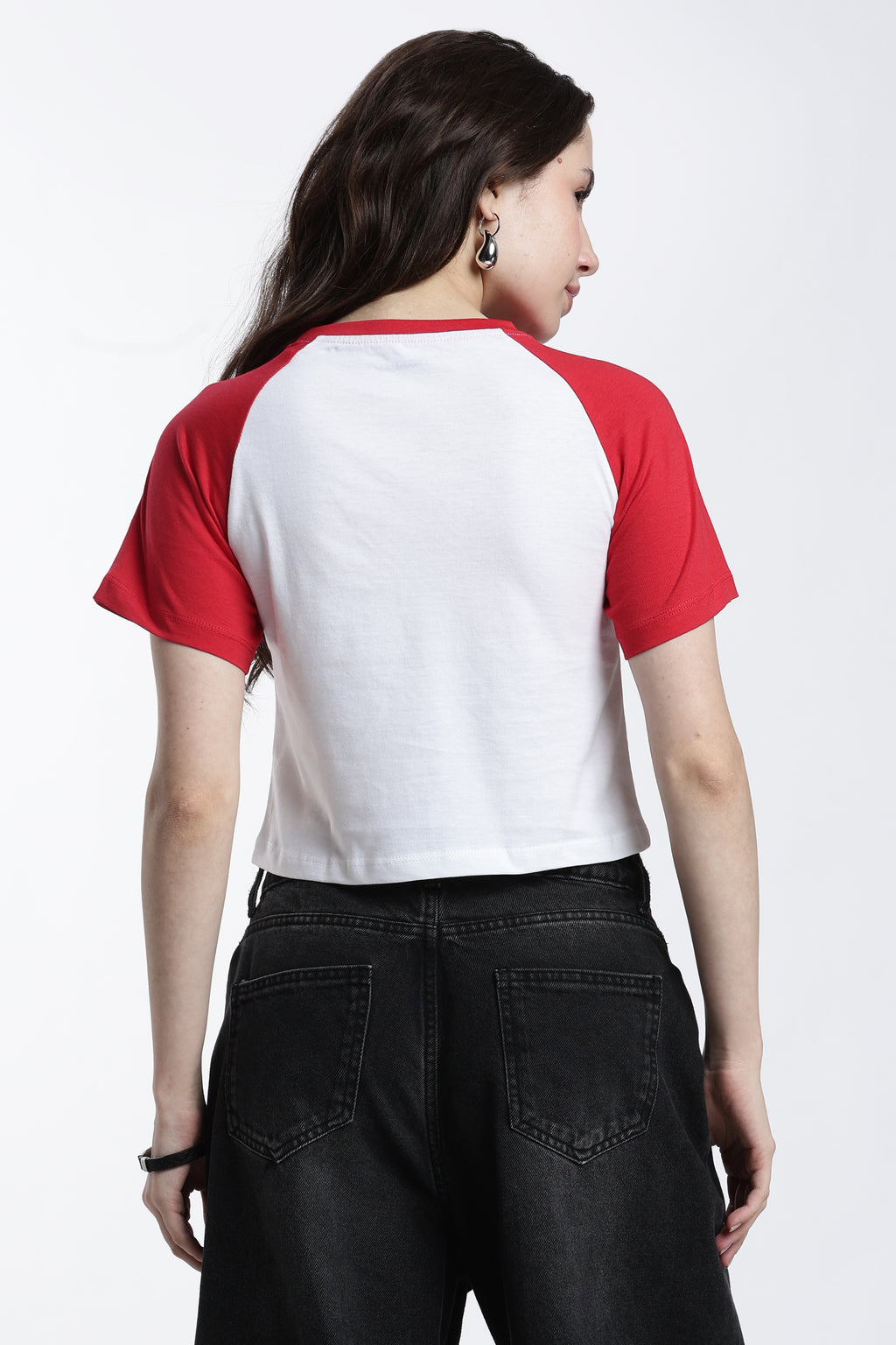 Red Typographic Regular Fit T-Shirt for Women - Image 5