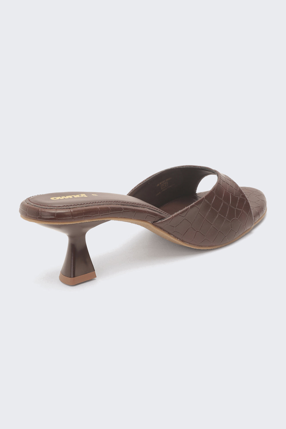 Brown Textured Heels for Women - Image 3