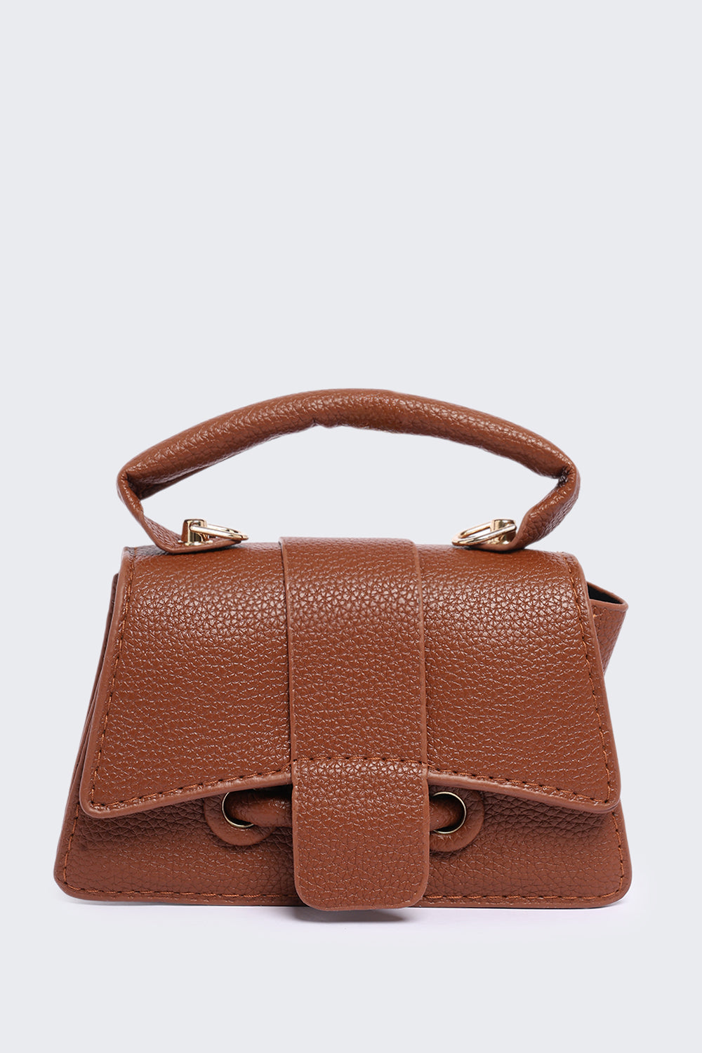 Brown Textured Mini Handbag for Women - Image 2
