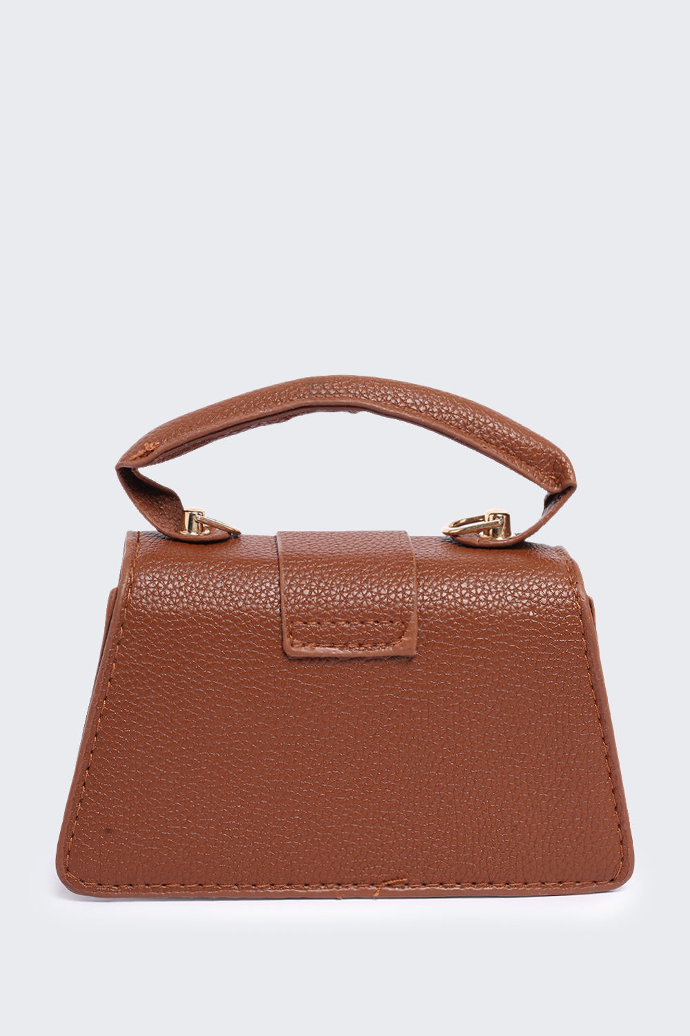 Brown Textured Mini Handbag for Women - Image 4