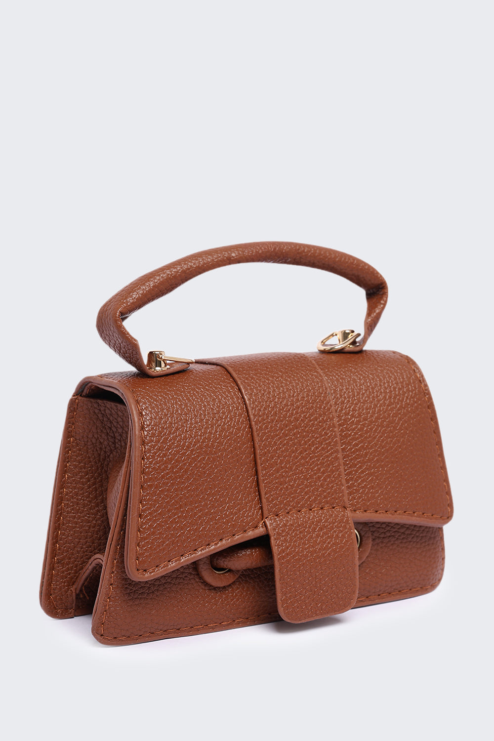 Brown Textured Mini Handbag for Women - Image 7