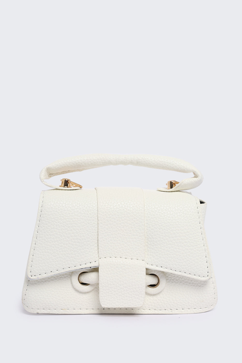 Minimal off White Textured Mini Handbag for Women - Image 2