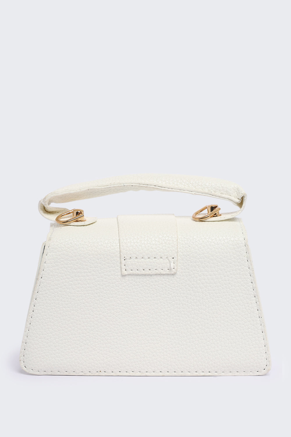 Minimal off White Textured Mini Handbag for Women - Image 5