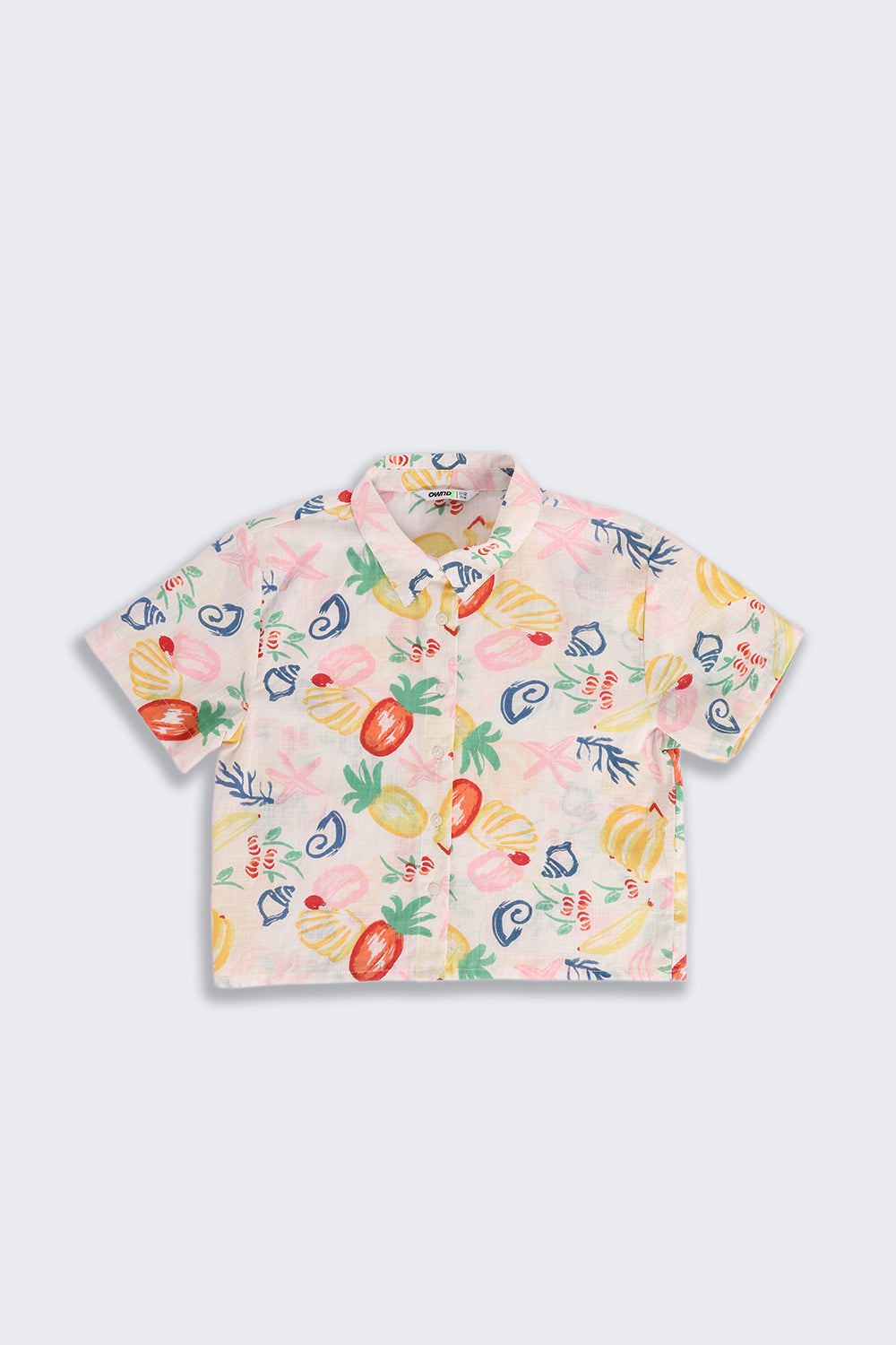 Multi-coloured Fruits Printed Regular Fit Shirt for Tweens Girls - Image 2