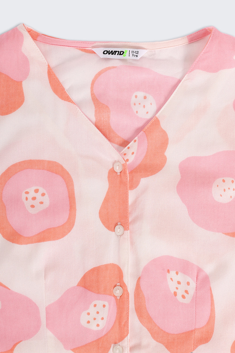 Coral All Over Printed Regular Fit Co-ord Set for Tweens Girls - Image 7