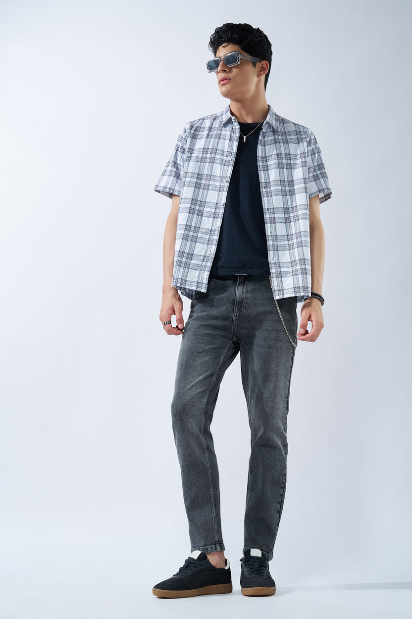 Charcoal Washed Slim Fit Jeans For Men - Image 6
