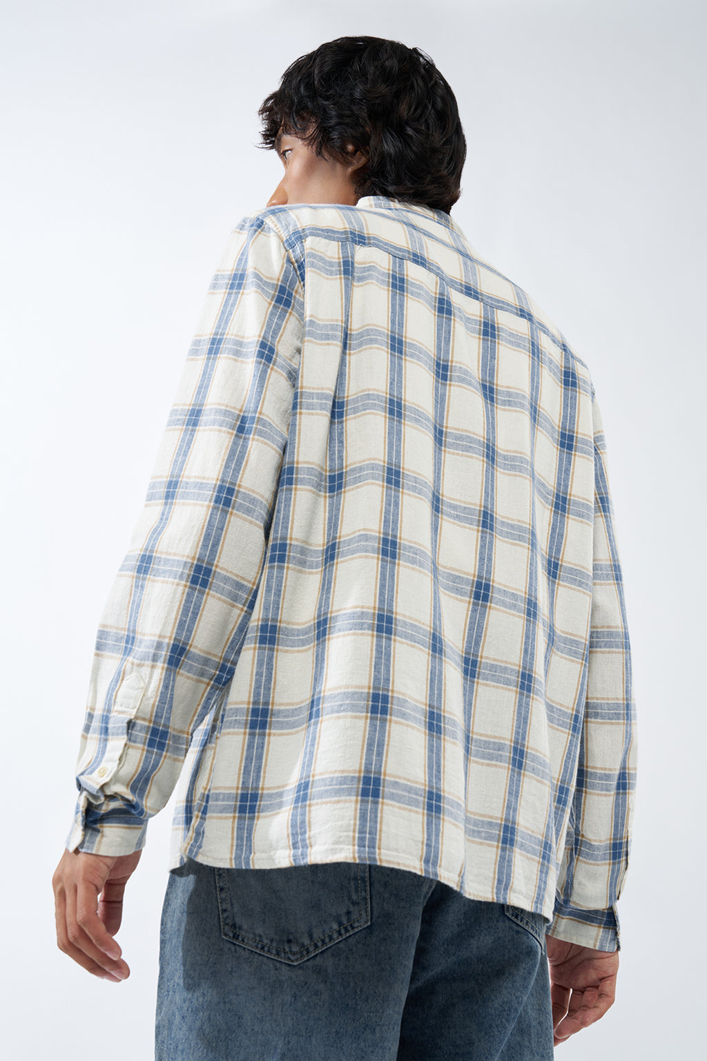 Blue Checked Regular Fit Shirt for Men - Image 5