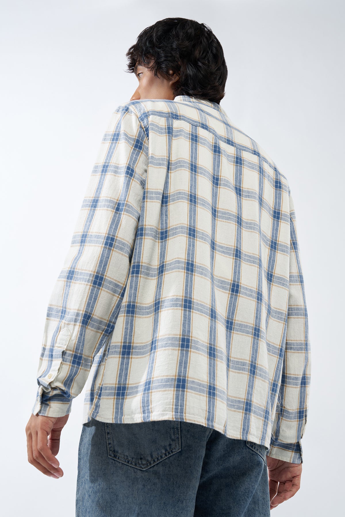 Blue Checked Regular Fit Shirt for Men - Image 5