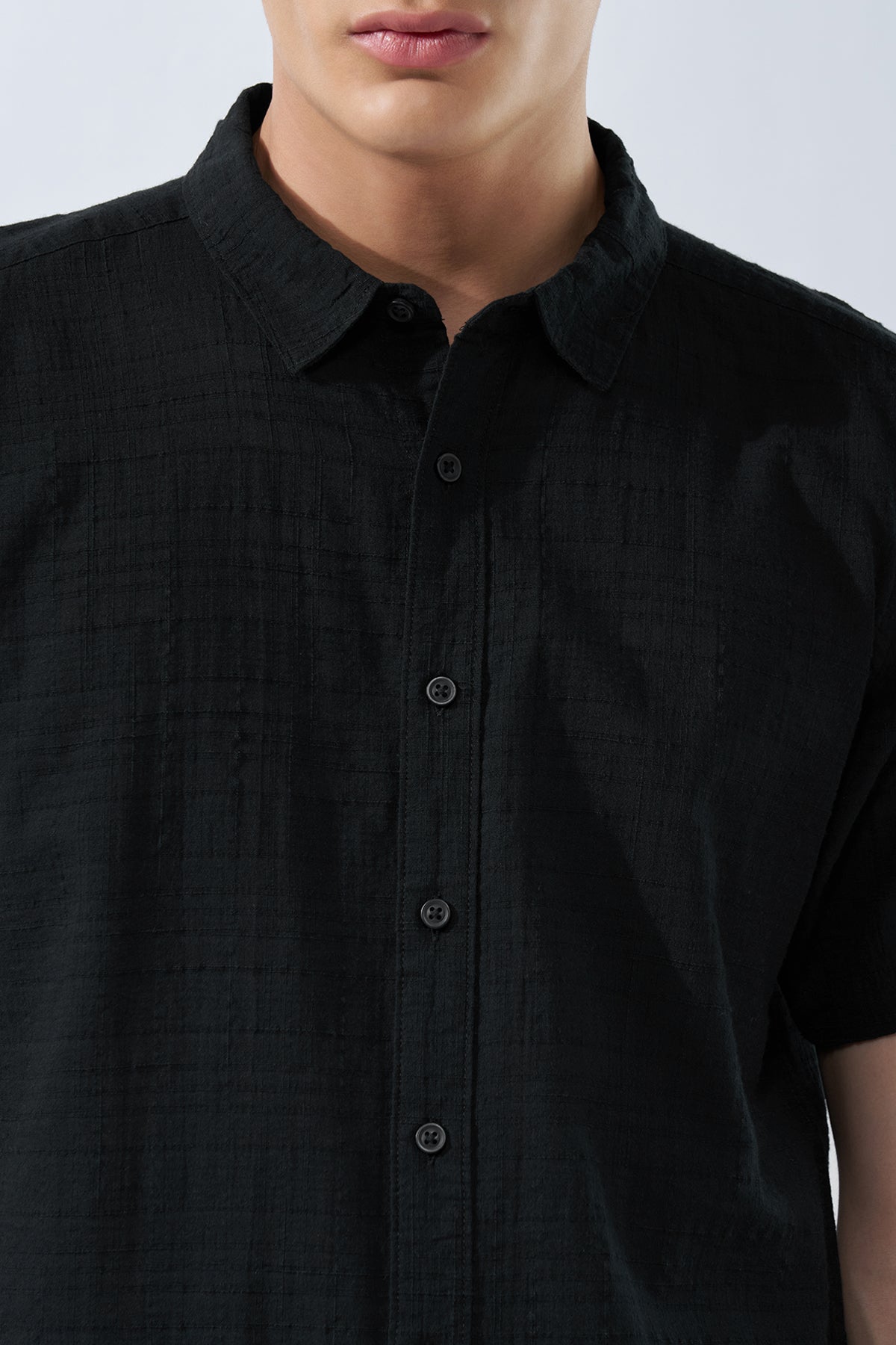 Black Textured Shirt for Men - Image 3