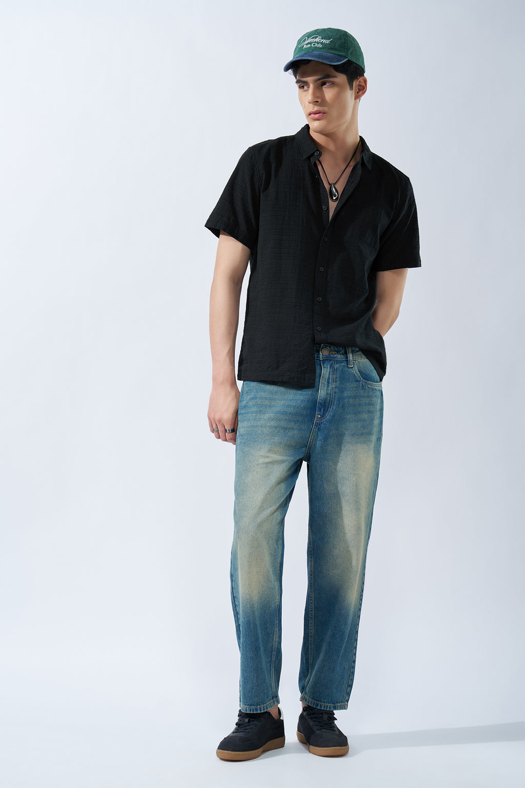 Black Textured Shirt for Men - Image 6