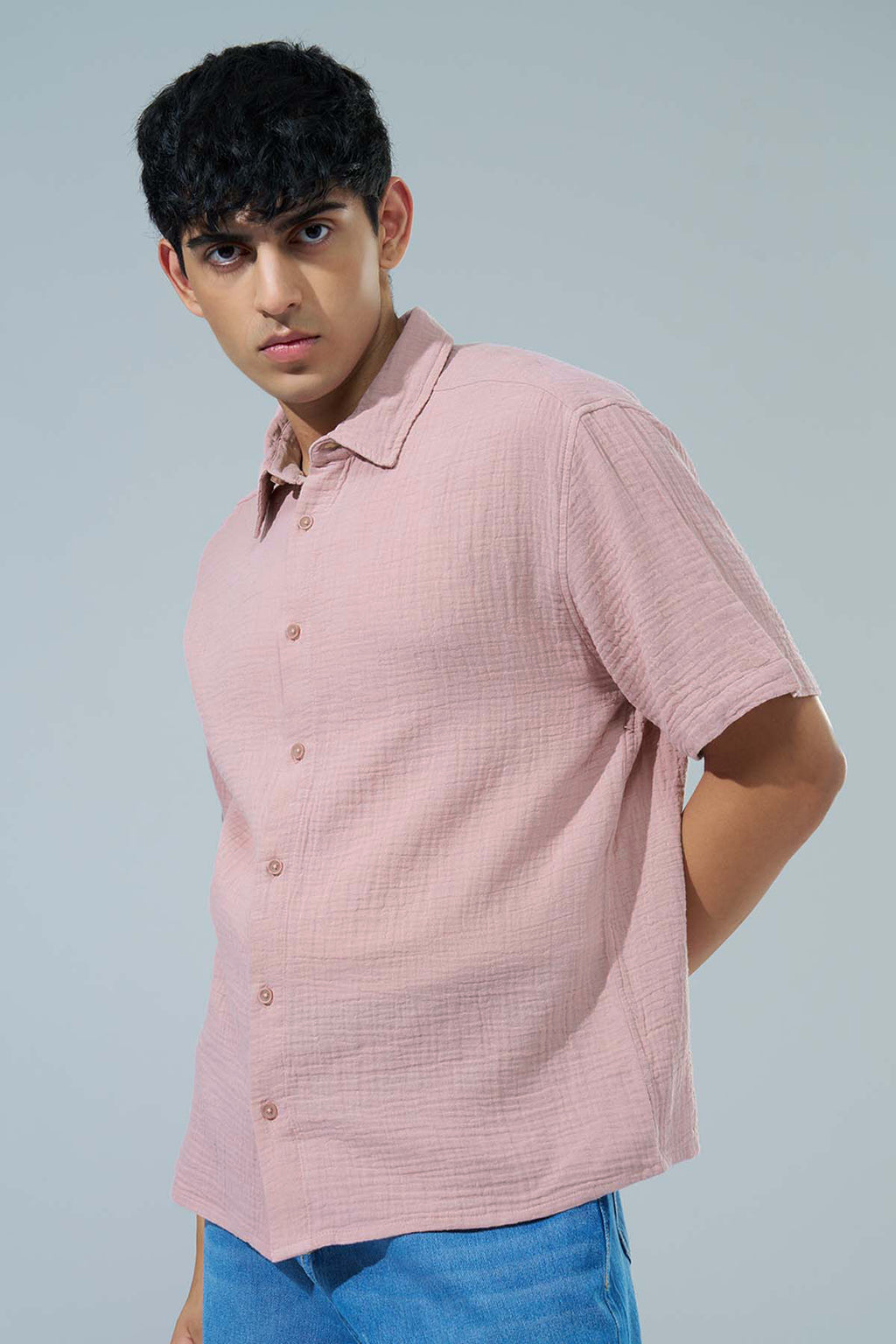 Pink Regular Fit Casual Shirt for Men - Image 4