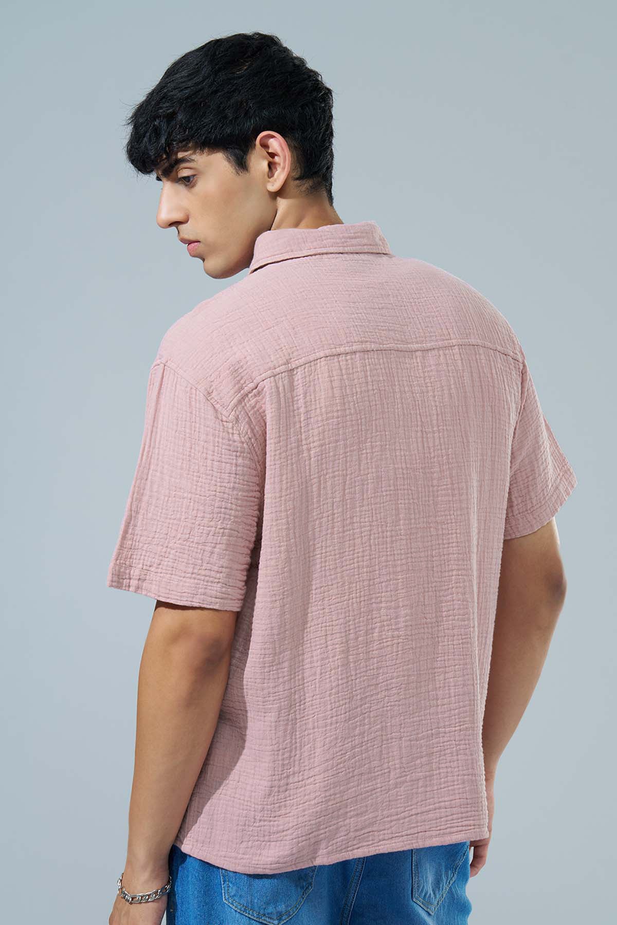 Pink Regular Fit Casual Shirt for Men - Image 5