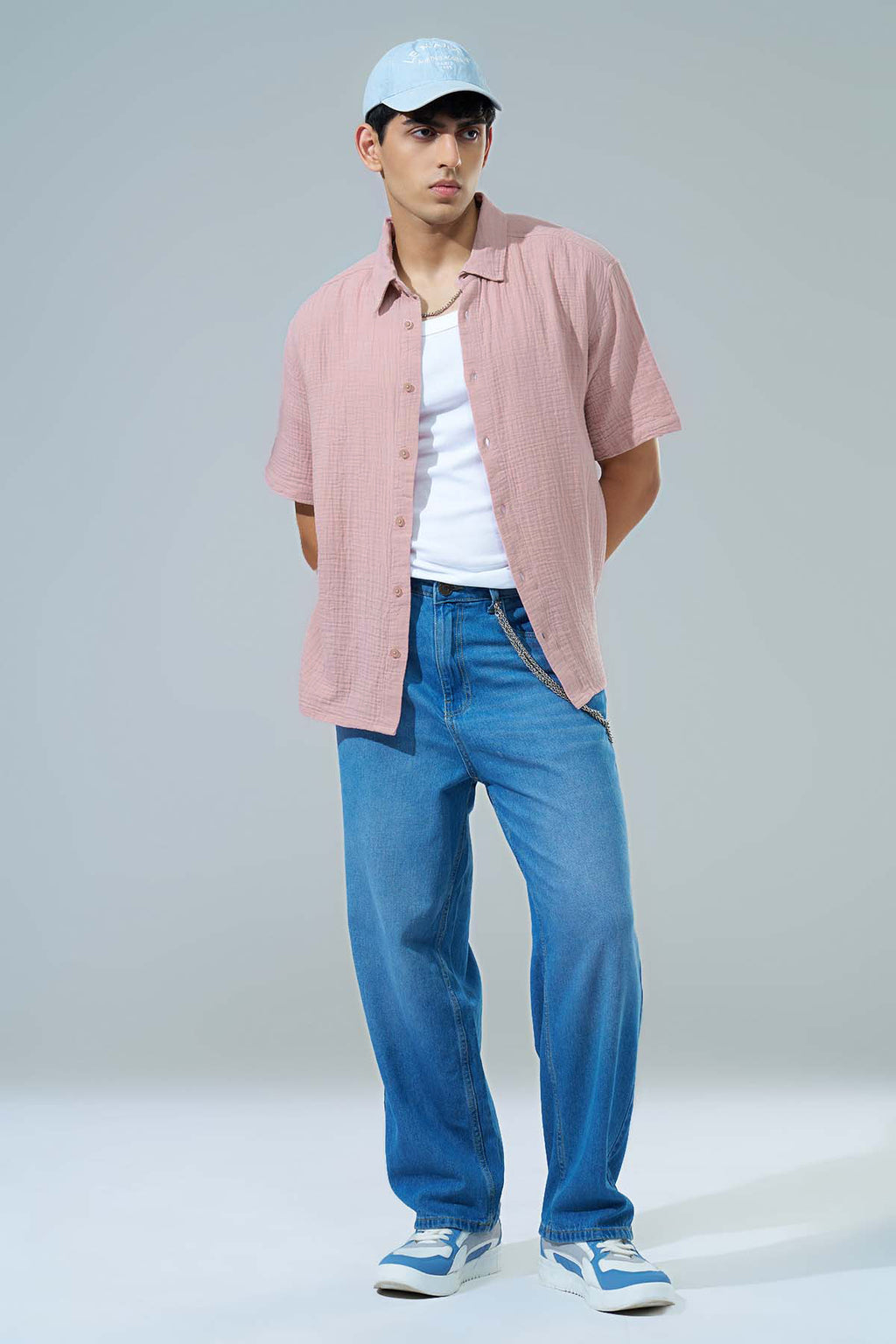 Pink Regular Fit Casual Shirt for Men - Image 6