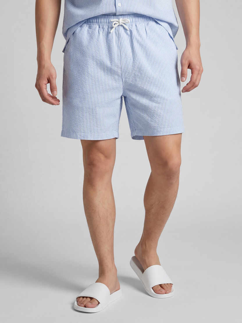 Blue Regular Fit Shorts For Men - Image 2