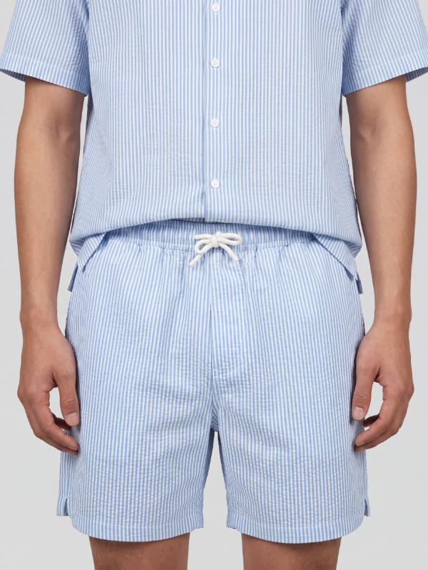 Blue Regular Fit Shorts For Men - Image 6