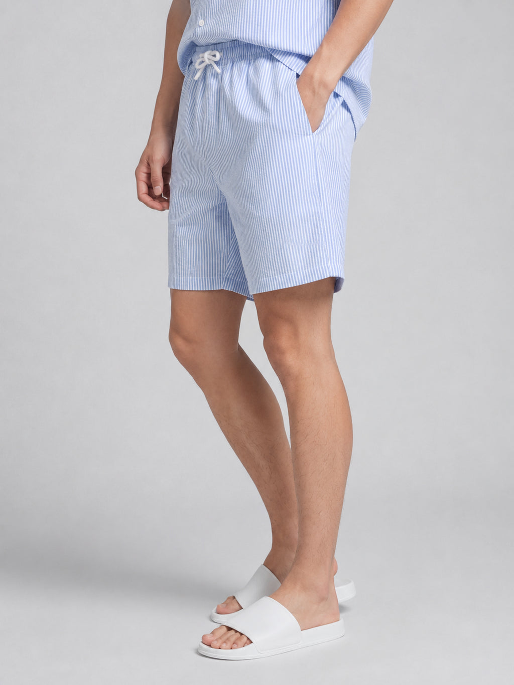 Blue Regular Fit Shorts for Men - Image 3