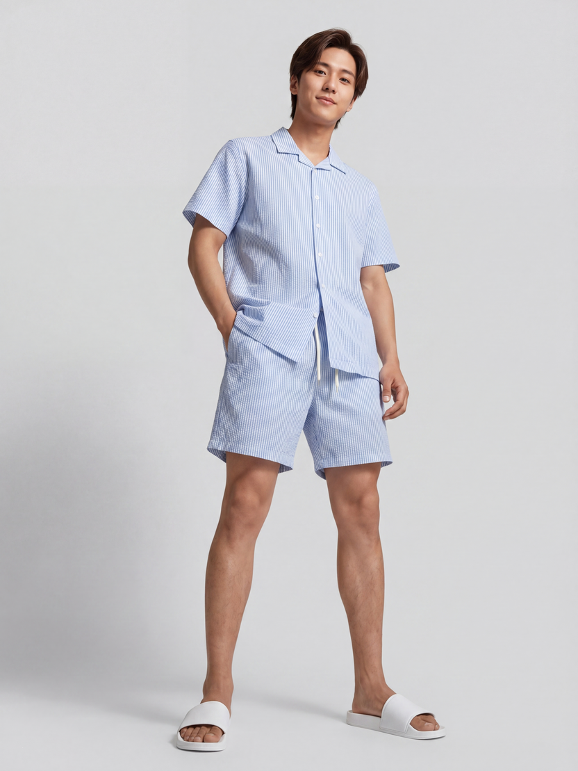 Blue Regular Fit Shorts For Men - Image 5