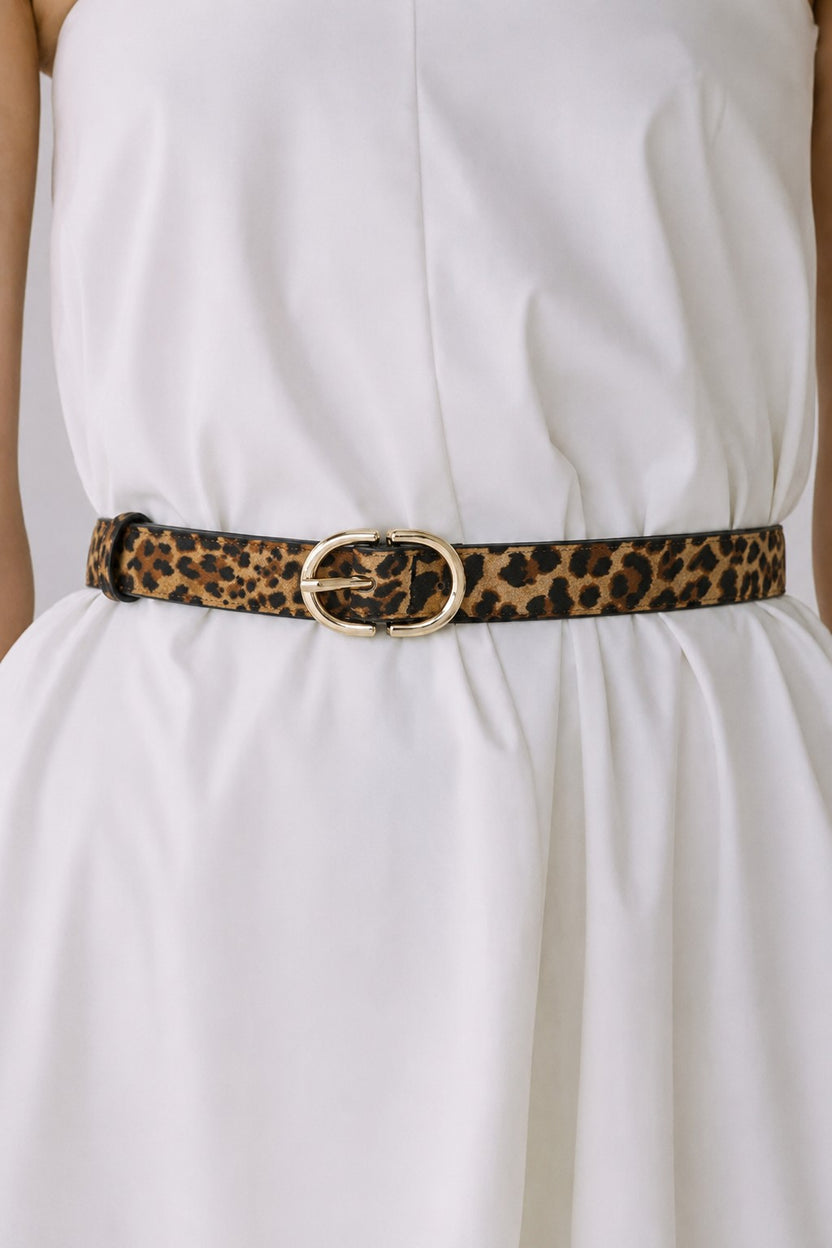 Multi-coloured Animal Print & Texture Pack of 2 Belts for Women - Image 1