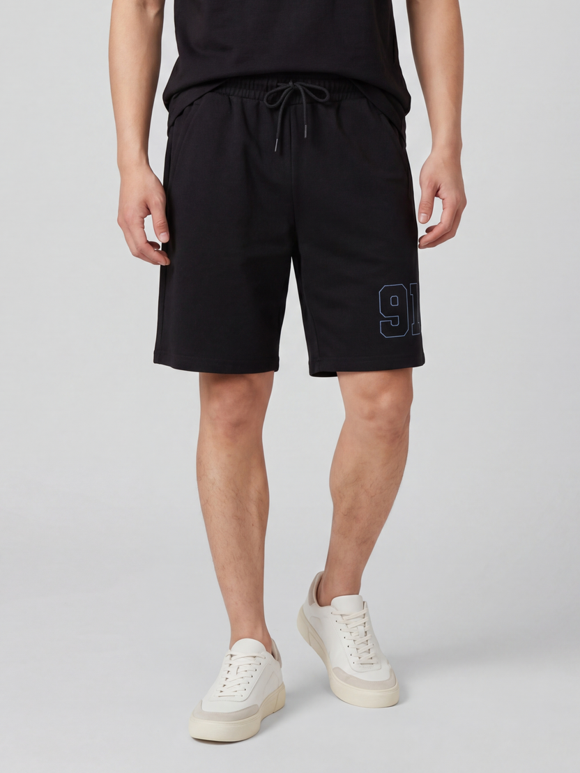 Black Regular Fit Shorts For Men - Image 2