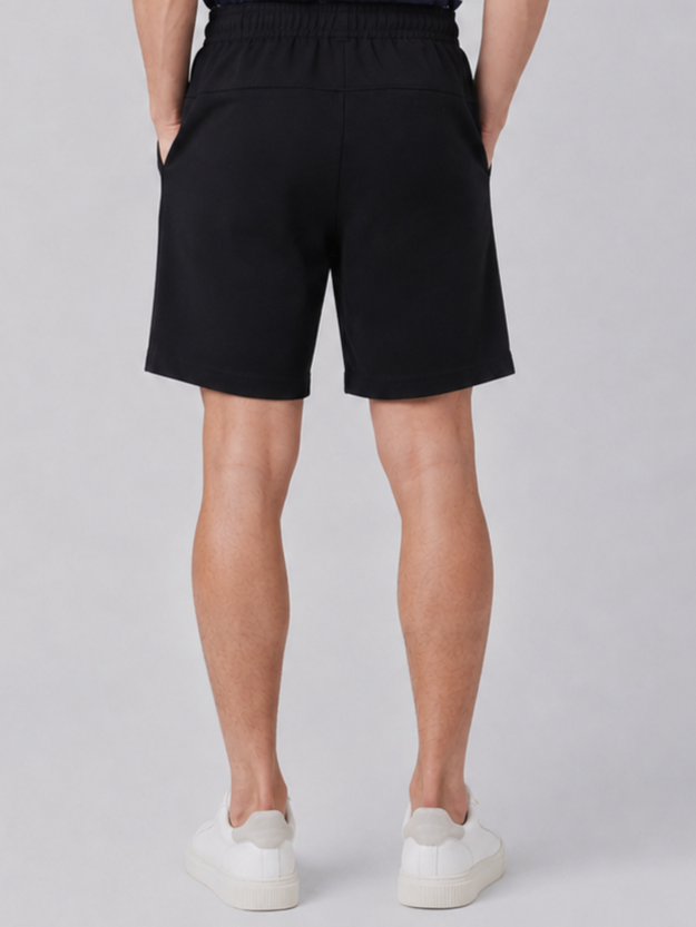 Black Regular Fit Shorts For Men - Image 5
