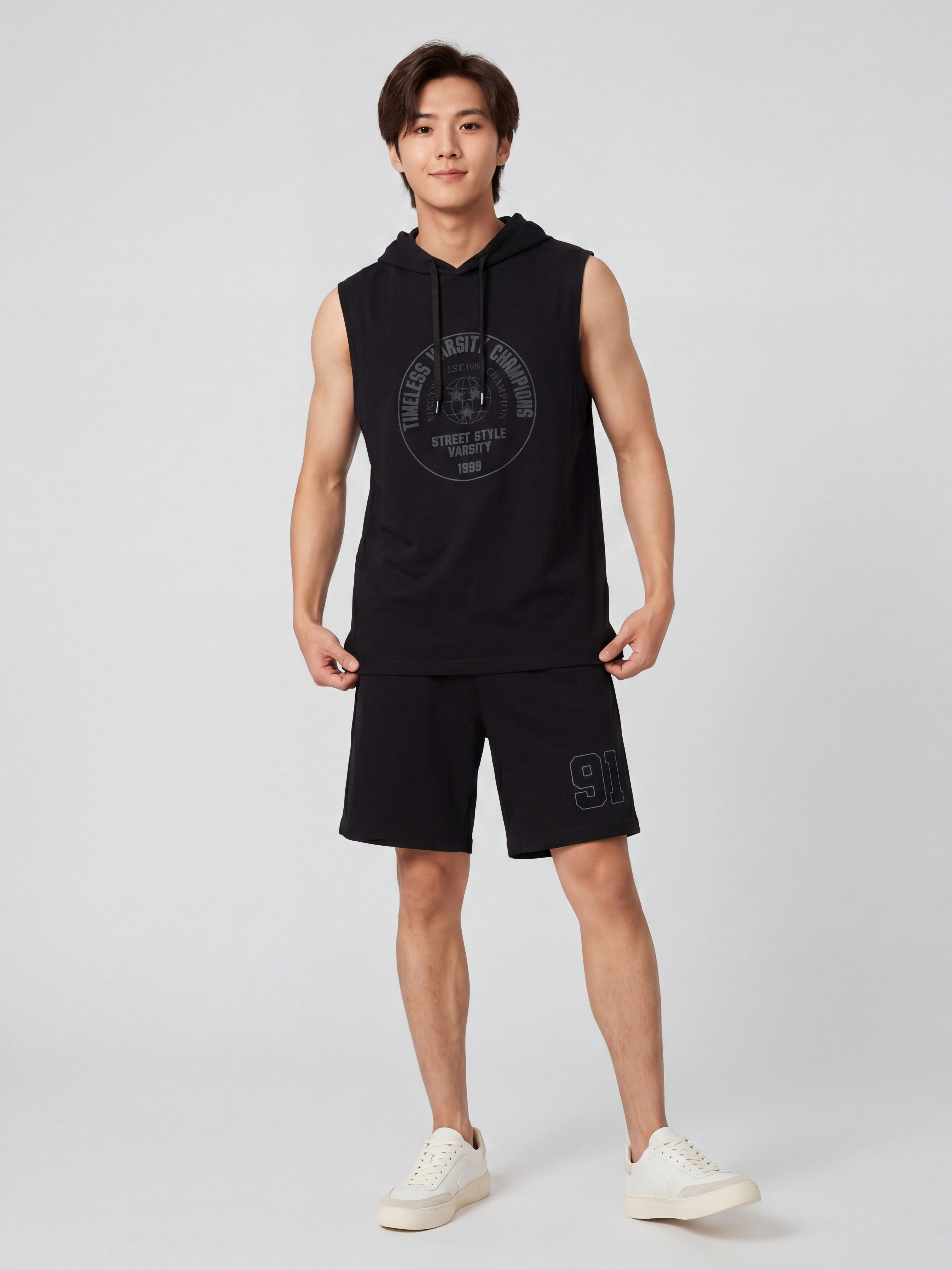 Black Regular Fit Shorts for Men - Image 6